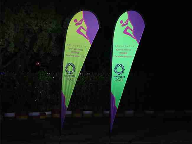 Flying banner fluorescent graphic